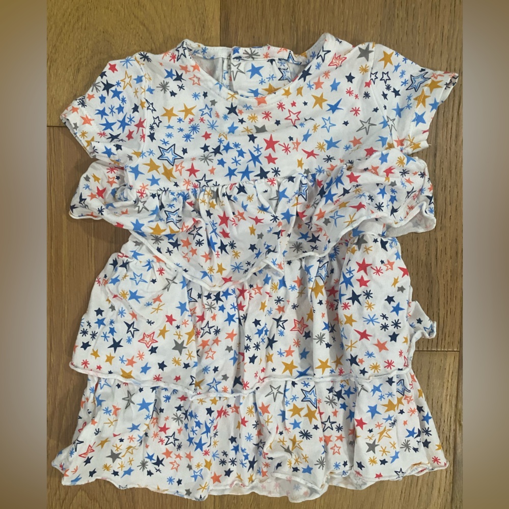 Magnetic Me baby girl stars tiered dress size 0-3m VGUC